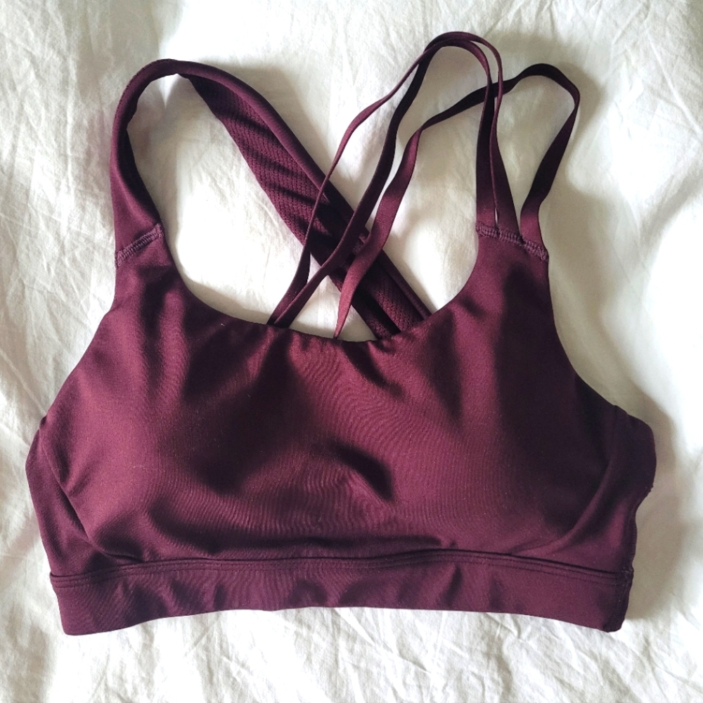 Athleta Sports Bra, Deep Purple/Red, Small